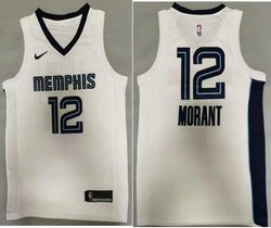 Nike Memphis Grizzlies #12 Ja Morant White Game Authentic Stitched NBA Jersey