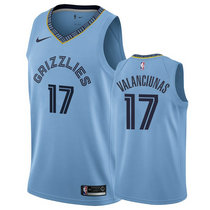 Nike Memphis Grizzlies #17 Jonas Valanciunas Lihgt Blue Game Authentic Stitched NBA Jersey