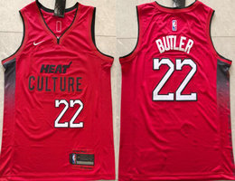 Nike Miami Heat #22 Jimmy Butler Red 2024-25 City Stitched NBA Jersey