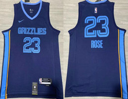 Nike Memphis Grizzlies #23 Derrick Rose Navy Authentic Stitched NBA jersey