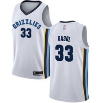 Nike Memphis Grizzlies #33 Marc Gasol White Game Authentic Stitched NBA Jersey
