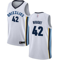 Nike Memphis Grizzlies #42 Lorenzen Wright White Game Authentic Stitched NBA Jersey