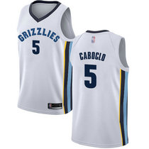 Nike Memphis Grizzlies #5 Bruno Caboclo White Game Authentic Stitched NBA Jersey