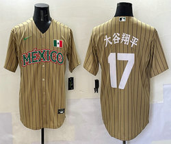 Nike Mexico #17 大谷翔平 Stripes Joint baseball jersey