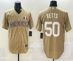 Nike Mexico #50 Mookie Betts Stripes Joint baseball jersey