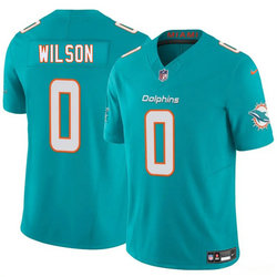 Nike Miami Dolphins #0 Zach Wilson Aqua Stitched NFL Jersey