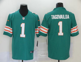 Nike Miami Dolphins #1 Tua Tagovailoa Green Rush Authentic Stitched NFL Jersey