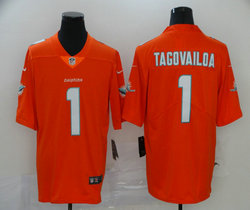Nike Miami Dolphins #1 Tua Tagovailoa Orange Vapor Untouchable Authentic stitched NFL jersey