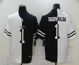Nike Miami Dolphins #1 Tua Tagovailoa White and black Authentic Stitched NFL Jersey