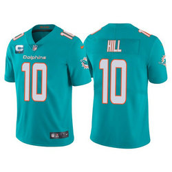Nike Miami Dolphins #10 Tyreek Hill Aqua With 2-star C Patch Vapor Untouchable Authentic Stitched NFL Jersey