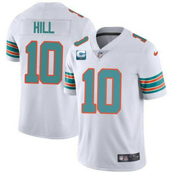 Nike Miami Dolphins #10 Tyreek Hill White With 2-star C Patch Throwback Vapor Untouchable Authentic Stitched NFL Jersey
