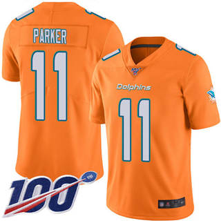 Nike Miami Dolphins #11 DeVante Parker 100th Orange Vapor Untouchable Authentic stitched NFL jersey