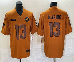 Nike Miami Dolphins #13 Dan Marino 2023 Brown Salute To Service Authentic Stitched NFL Jersey