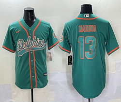 Nike Miami Dolphins #13 Dan Marino Green Joint Stitched baseball jersey