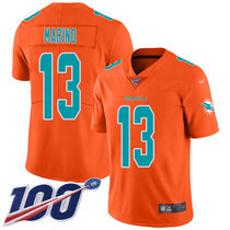 Nike Miami Dolphins #13 Dan Marino With NFL 100th Season Patch Inverted Legend Vapor Untouchable Limited Authentic Stitched NFL Jersey