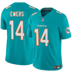 Nike Miami Dolphins #14 Quinn Ewers Aqua Stitched Jersey
