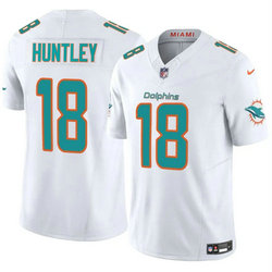 Nike Miami Dolphins #18 Tyler Huntley White Vapor Untouchable Authentic Stitched NFL Jersey