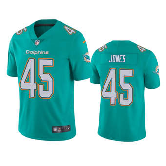 Nike Miami Dolphins #45 Brandon Jones Aqua Green Vapor Untouchable Authentic Stitched NFL Jersey