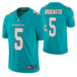 Nike Miami Dolphins #5 Teddy Bridgewater Green Vapor Untouchable Authentic Stitched NFL Jersey