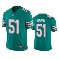 Nike Miami Dolphins #51 Channing Tindall Green Vapor Untouchable Authentic Stitched NFL Jersey