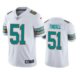 Nike Miami Dolphins #51 Channing Tindall White Vapor Untouchable Authentic Stitched NFL Jersey