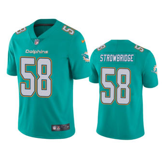 Nike Miami Dolphins #58 Jason Strowbridge Aqua Green Vapor Untouchable Authentic Stitched NFL Jersey