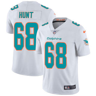 Nike Miami Dolphins #68 Robert Hunt White Vapor Untouchable Authentic stitched NFL jersey