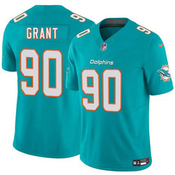 Nike Miami Dolphins #90 Kenneth Grant Aqua Stitched Jersey