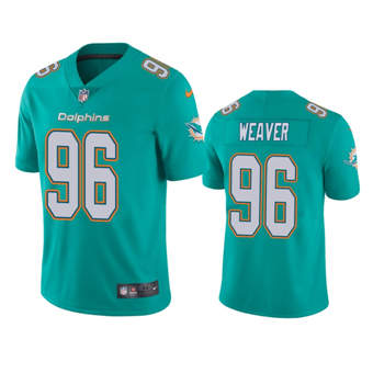 Nike Miami Dolphins #96 Curtis Weaver Aqua Green Vapor Untouchable Authentic Stitched NFL Jersey