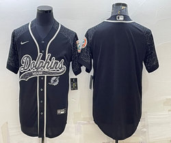 Nike Miami Dolphins Blank Black Reflective Authentic Stitched baseball jersey