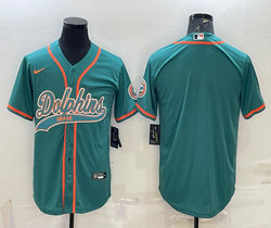 Nike Miami Dolphins Blank Orange Joint Adults Green Authentic Stitched baseball jersey