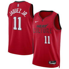 Nike Miami Heat #11 Jaime Jaquez Jr. Red 2024-25 City Stitched NBA Jersey