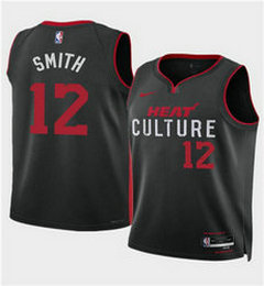 Nike Miami Heat #12 Dru Smith Black 2024-25 City Stitched NBA Jersey