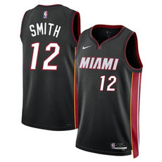 Nike Miami Heat #12 Dru Smith Black 2024 Icon Edition Stitched Basketball Jersey