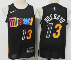 Nike Miami Heat #13 Edrice Adebayo Black City 75th anniversary Authentic Stitched NBA Jersey