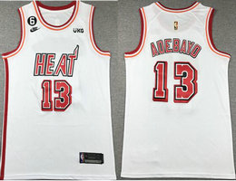 Nike Miami Heat #13 Edrice Adebayo White classic 6 patch With Advertising Authentic Stitched NBA Jersey