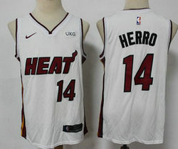 Nike Miami Heat #14 Tyler Herro 2020-21 White Game With Advertising Authentic Stitched NBA jersey