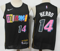 Nike Miami Heat #14 Tyler Herro Black City 75th anniversary Authentic Stitched NBA Jersey