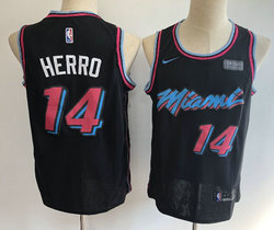 Nike Miami Heat #14 Tyler Herro Black City Game With Advertising Authentic Stitched NBA jersey