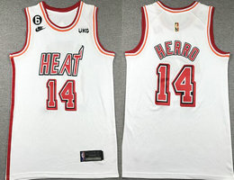 Nike Miami Heat #14 Tyler Herro White classic 6 patch With Advertising Authentic Stitched NBA Jersey