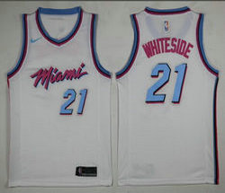 Nike Miami Heat #21 Hassan Whiteside White Game City Authentic Stitched NBA jersey