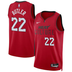 Nike Miami Heat #22 Jimmy Butler Red 2024-25 City Stitched NBA Jersey