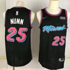 Nike Miami Heat #25 Kendrick Nunn Black Game City With Advertising Authentic Stitched NBA jersey
