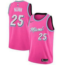 Nike Miami Heat #25 Kendrick Nunn Pink Game Playoffs Earned Edition Authentic Stitched NBA jersey