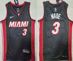 Nike Miami Heat #3 Dwyane Wade Black 75th anniversary Authentic Stitched NBA Jersey