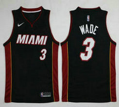 Nike Miami Heat #3 Dwyane Wade Black Game Authentic Stitched NBA jersey