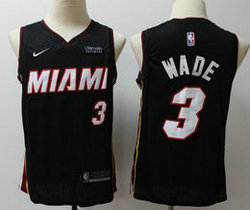 Nike Miami Heat #3 Dwyane Wade Black Game With Advertising Authentic Stitched NBA jersey