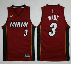Nike Miami Heat #3 Dwyane Wade Red Game Authentic Stitched NBA jersey