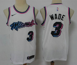 Nike Miami Heat #3 Dwyane Wade White 20-21 Game Authentic Stitched NBA jersey