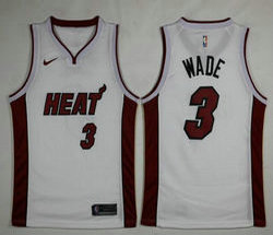 Nike Miami Heat #3 Dwyane Wade White Game Authentic Stitched NBA jersey